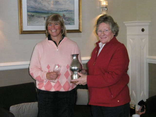 Presenting Louise Fraser with the Antonio Vase when she won Champions of Champions. Photo courtesy of Tracy Laughland