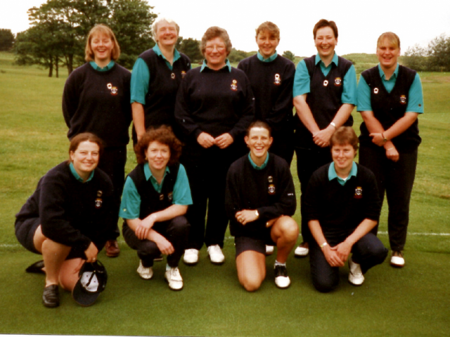 As Captain with County Team at Longniddry 1998. Photo courtesy of Maggie McPherson